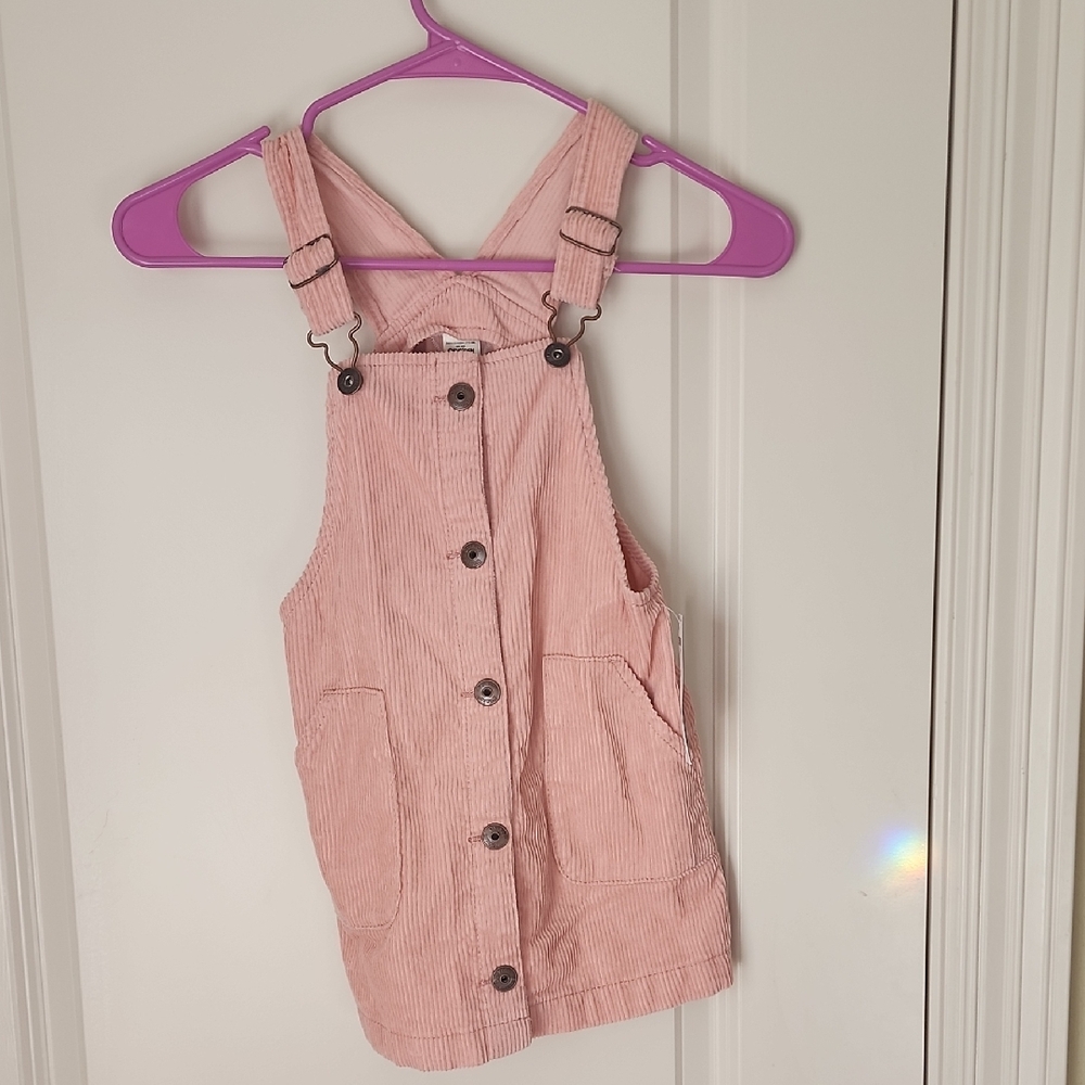 Kids Pink Corduroy Overalls